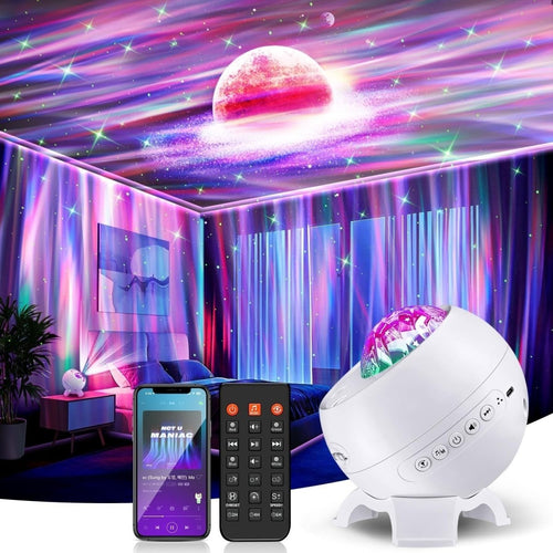Galaxy Star Projector Moon Aurora Light Bluetooth White Noise Bedroom - Kwikley