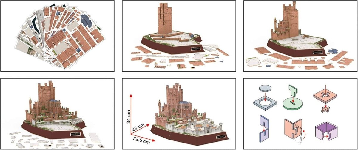 Game of Thrones Red Keep 3D Puzzle 314 Piece Model Kit No Glue - Kwikley