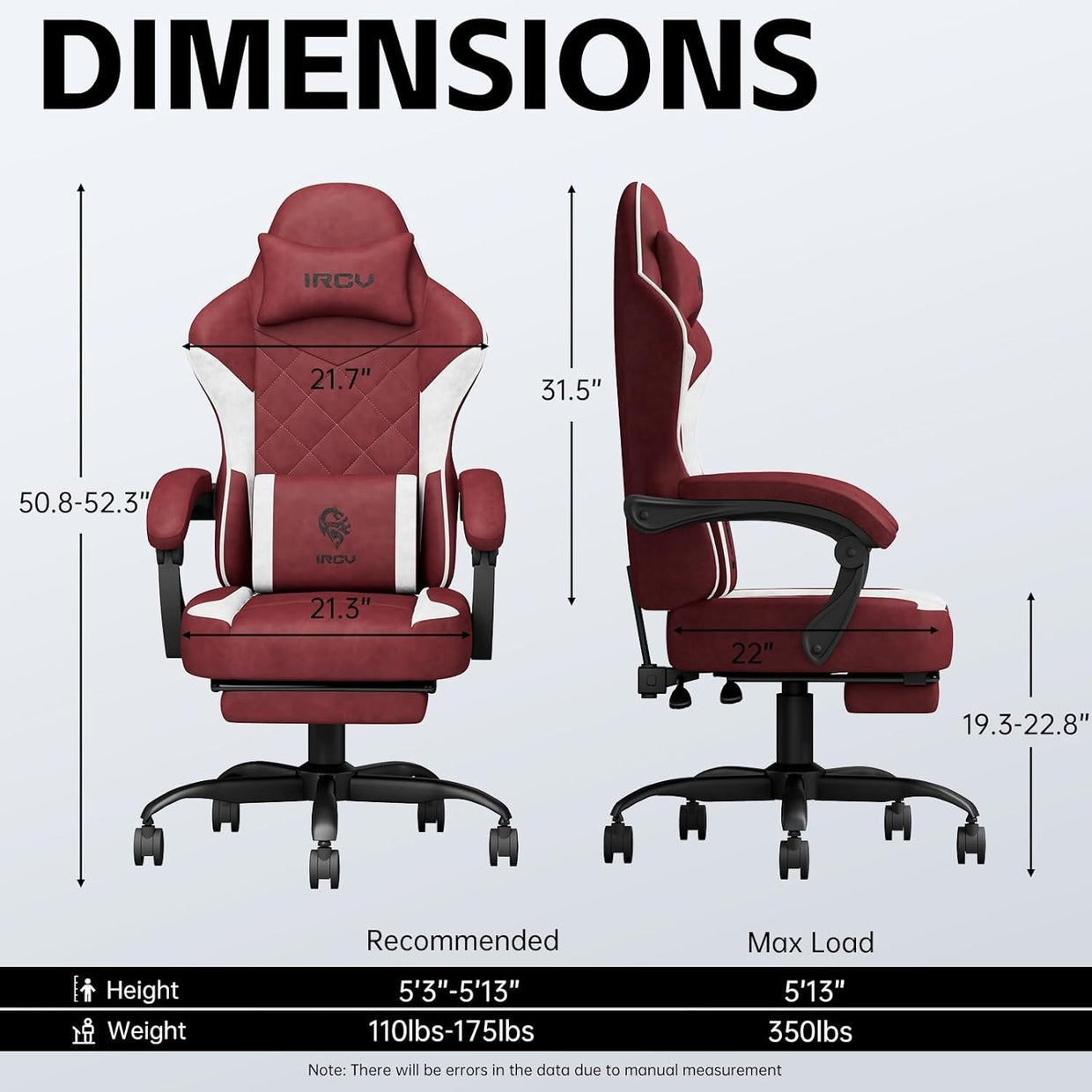Gaming Chair Memory Foam Reclining Footrest Adjustable Backrest Office Red New - Kwikley