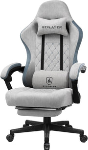 Gaming Chair Office Desk Swivel PC Suede Velvet Fabric Recliner Tall Max 150KG - Kwikley