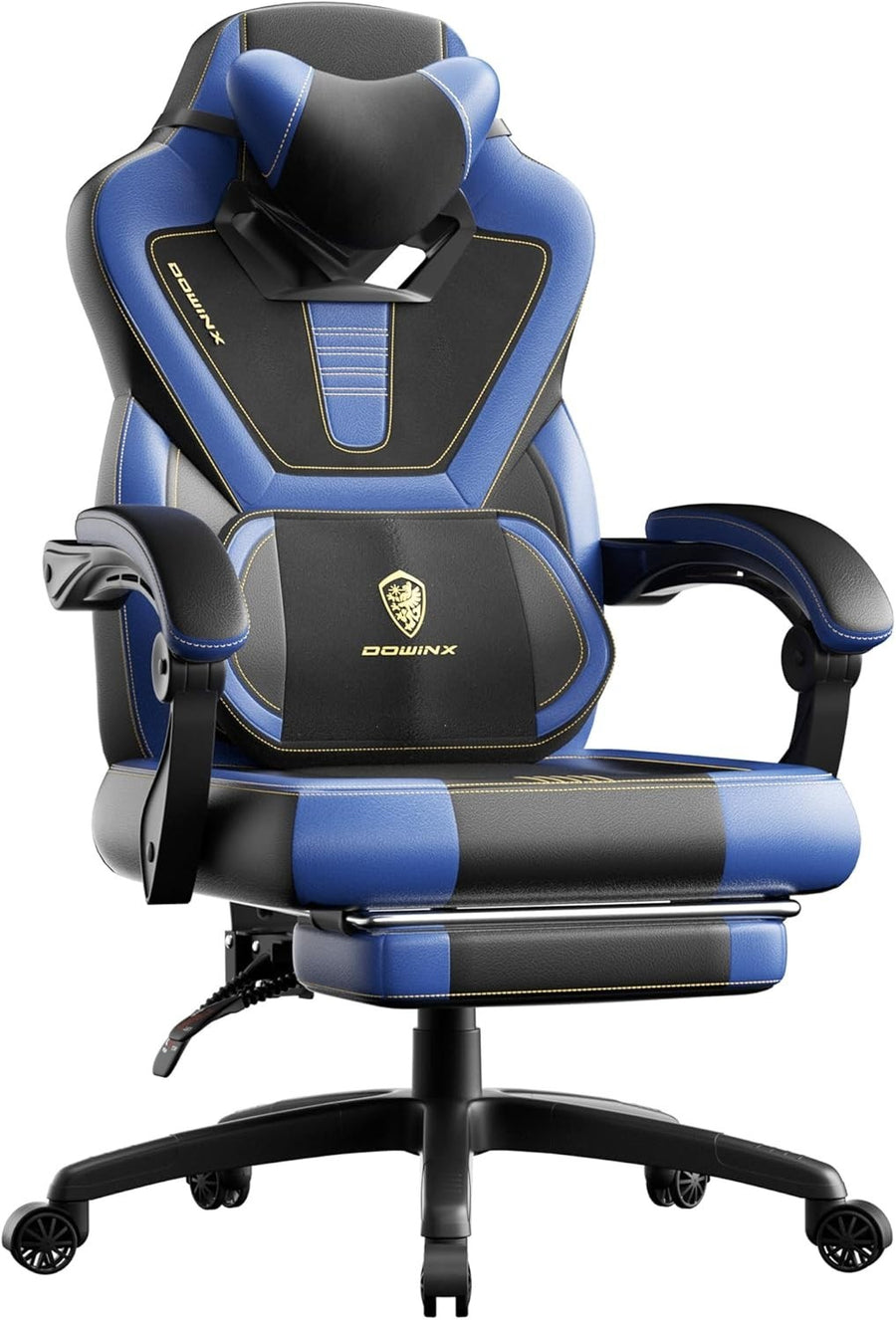 Gaming Chair Office Desk Swivel Racer Leather Adjustable Recliner Massage Footre - Kwikley