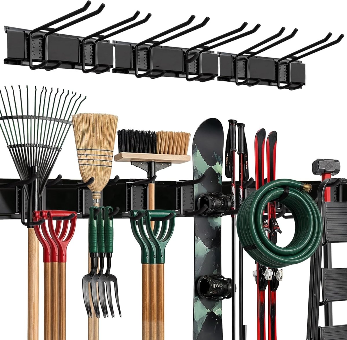 Garage Tool Organizer Wall Mount Heavy Duty Rack 300lbs Hooks - Kwikley