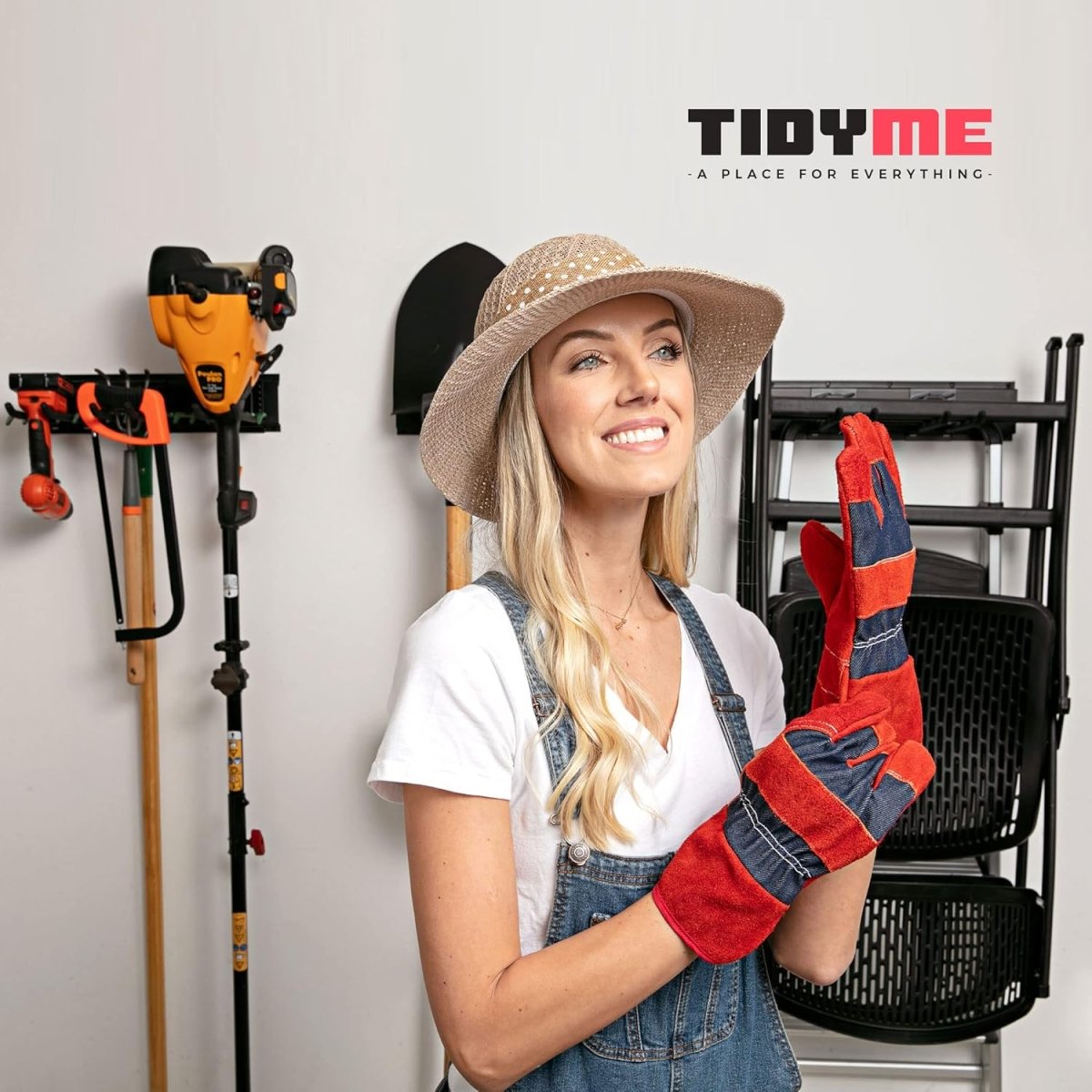 Garage Tool Organizer Wall Mount Heavy Duty Rack 300lbs Hooks - Kwikley