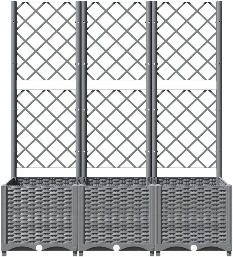 Garden Planter with Trellis 136cm Raised Bed Outdoor Plant Box - Kwikley