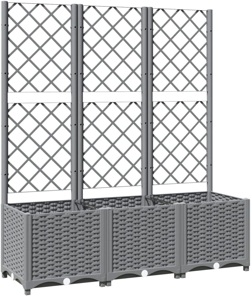 Garden Planter with Trellis 136cm Raised Bed Outdoor Plant Box - Kwikley