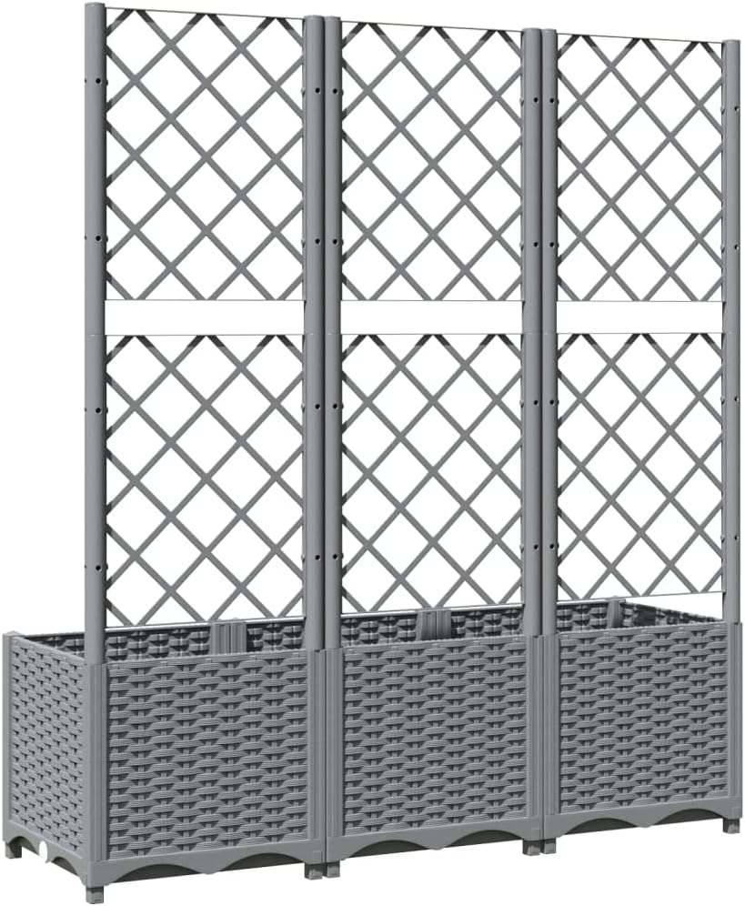 Garden Planter with Trellis 136cm Raised Bed Outdoor Plant Box - Kwikley