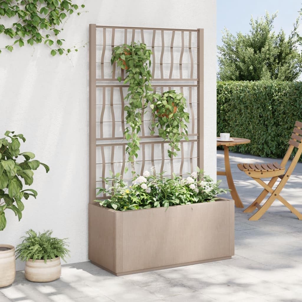 Garden Planter with Trellis 80x36x140cm Outdoor Climbing Plant Box - Kwikley