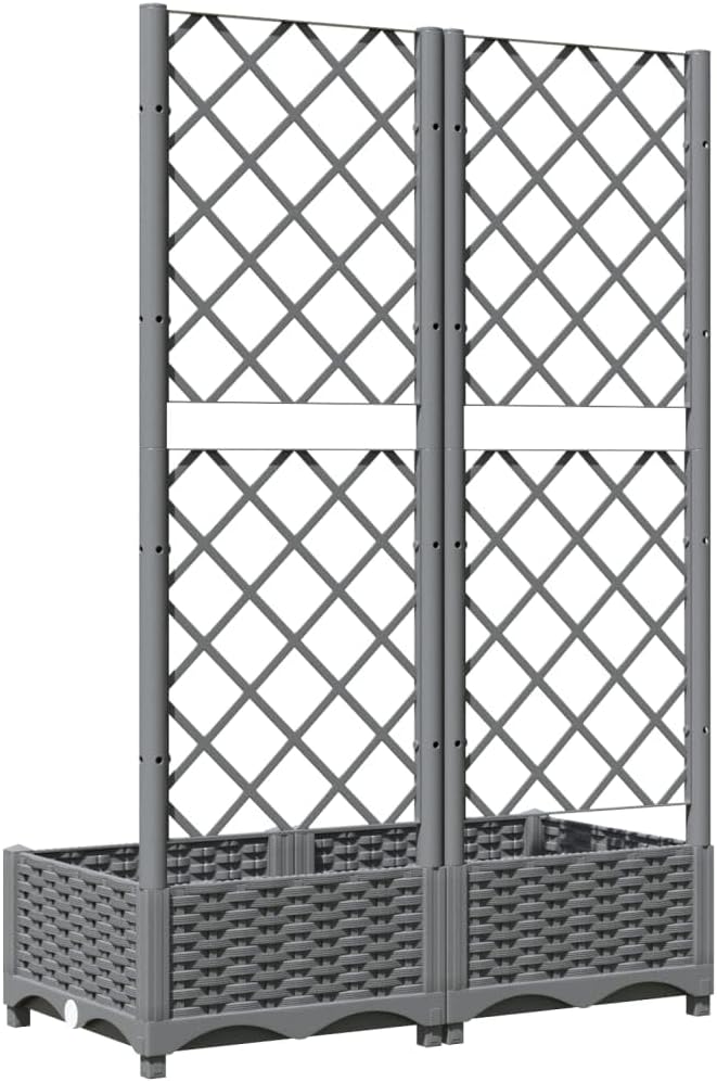 Garden Planter with Trellis 80x40x121.5cm Outdoor Climbing Pot - Kwikley