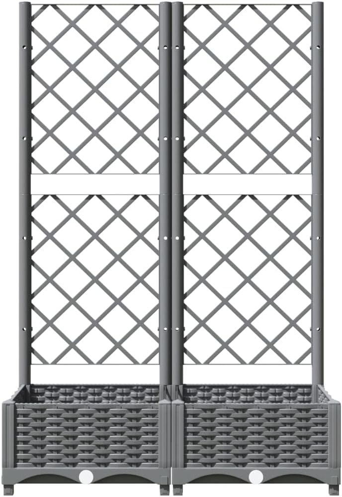 Garden Planter with Trellis 80x40x121.5cm Outdoor Climbing Pot - Kwikley