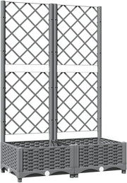 Garden Planter with Trellis 80x40x121.5cm Outdoor Climbing Pot - Kwikley