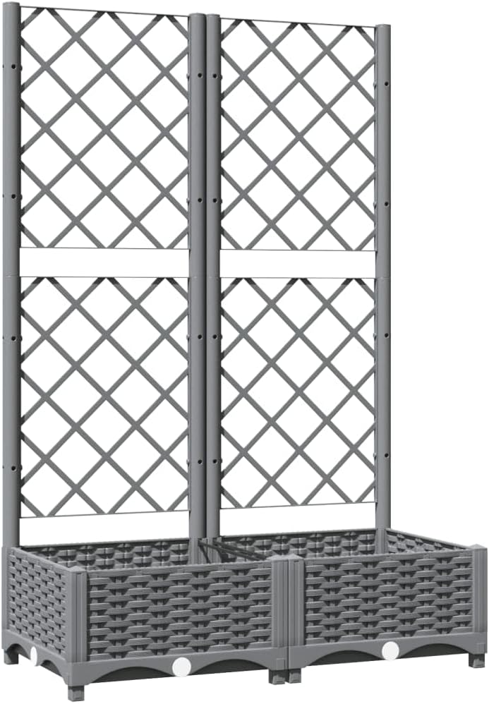 Garden Planter with Trellis 80x40x121.5cm Outdoor Climbing Pot - Kwikley