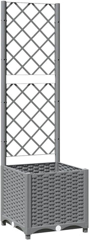 Garden Planter with Trellis Light Grey Outdoor Climbing Plant Box - Kwikley