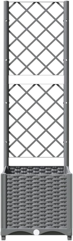 Garden Planter with Trellis Light Grey Outdoor Climbing Plant Box - Kwikley