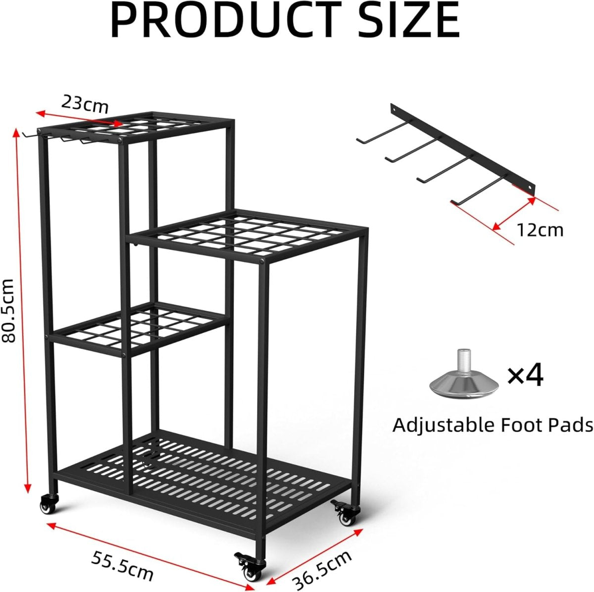 Garden Tool Organizer Rack with Wheels 40 Tool Storage Holder - Kwikley