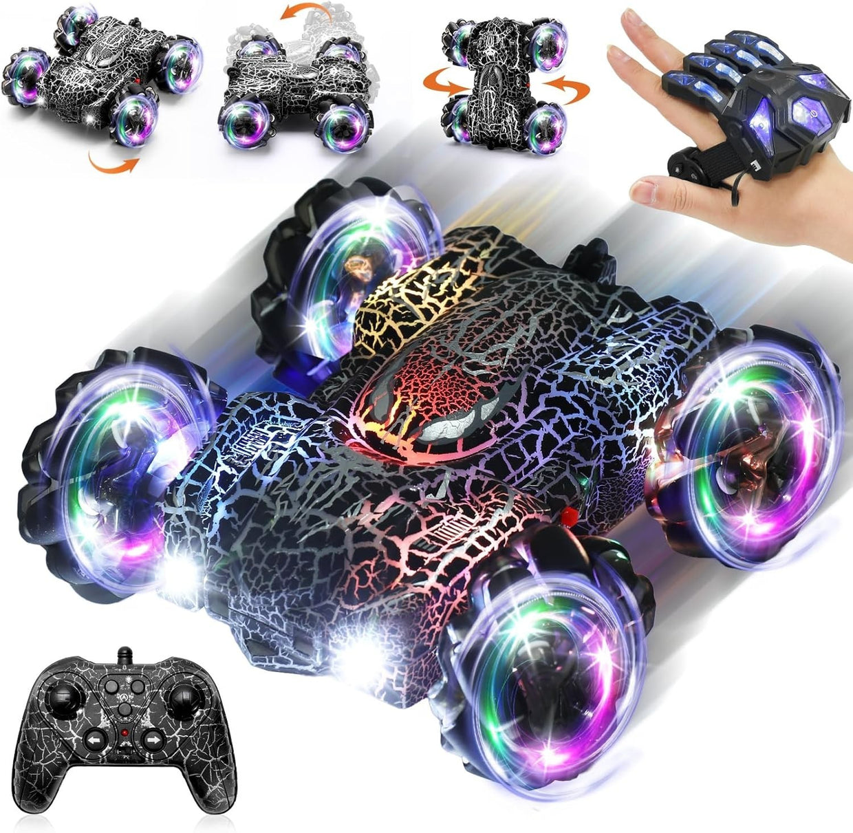 Gesture RC Stunt Car 4WD 360° Drift Double Sided Light Up Toy for Kids - Kwikley