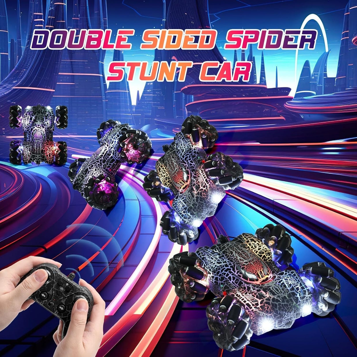 Gesture RC Stunt Car 4WD 360° Drift Double Sided Light Up Toy for Kids - Kwikley