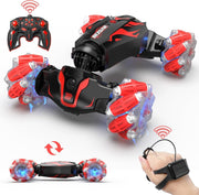 Gesture RC Stunt Car 4WD 360° Flip LED Lights Smoke Sound Rechargeable Toy - Kwikley