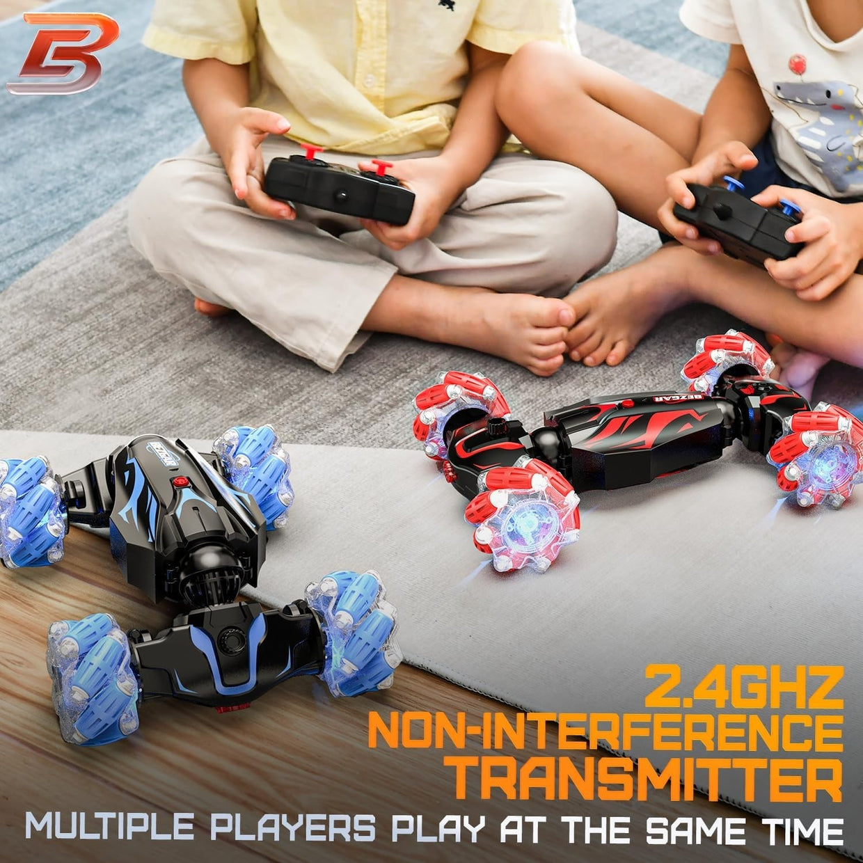 Gesture RC Stunt Car 4WD 360° Flip LED Lights Smoke Sound Rechargeable Toy - Kwikley