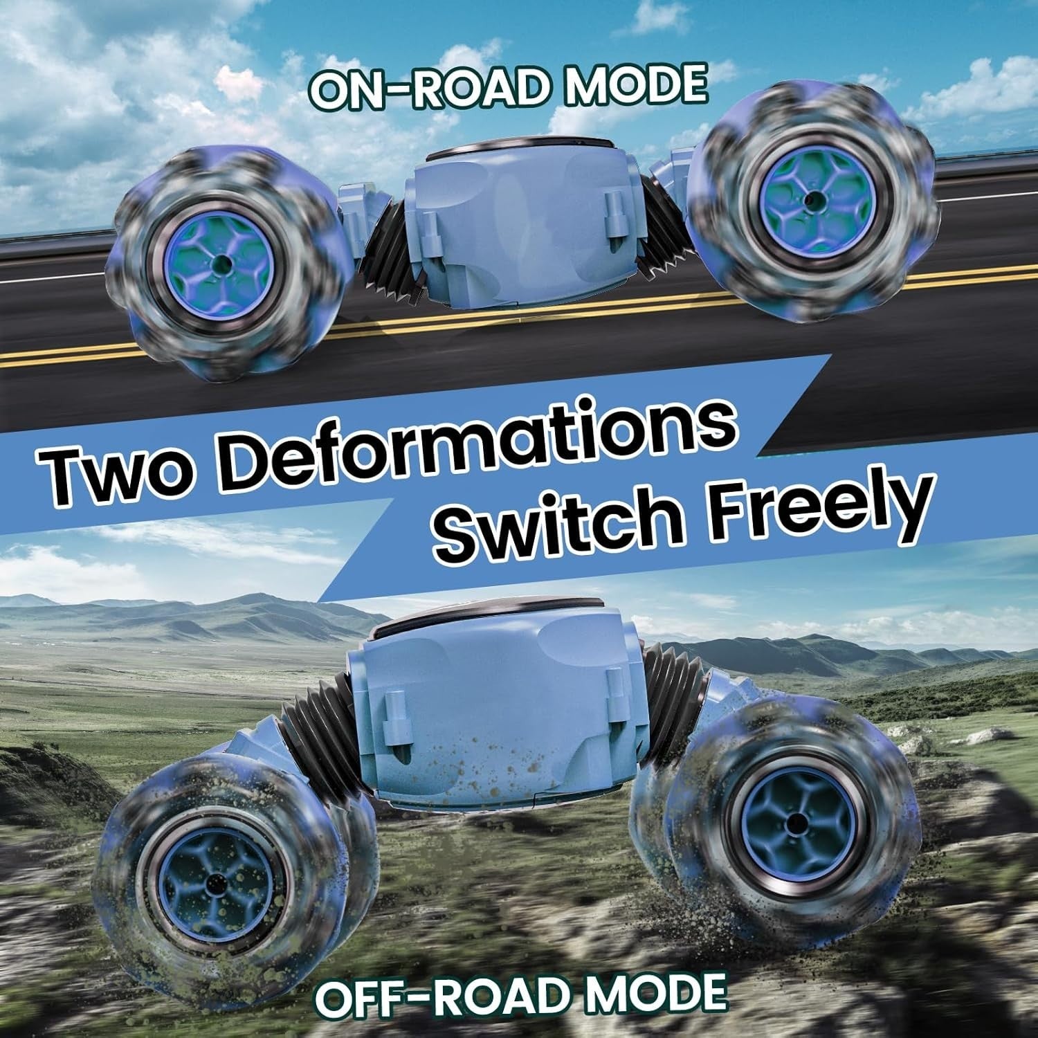 Gesture Sensing RC Car – 4WD Stunt Car with Lights & 3 Batteries - Kwikley