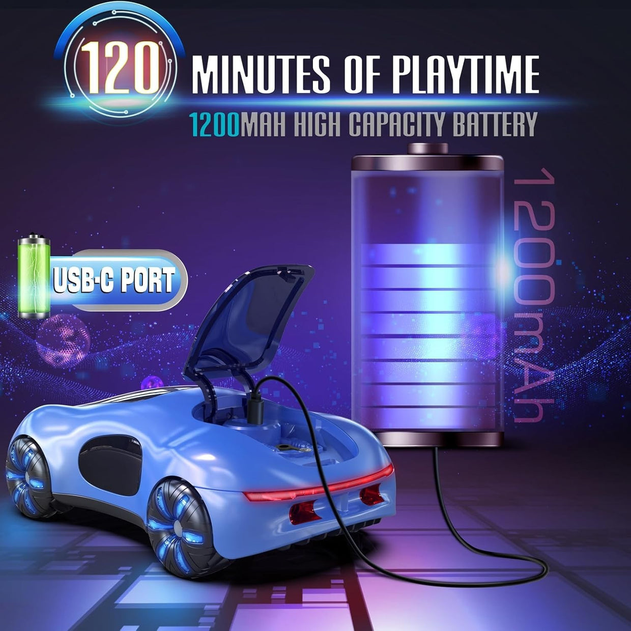 Gesture Sensing RC Stunt Car Lights & Spray – 2.4GHz Drift Car for Kids - Kwikley