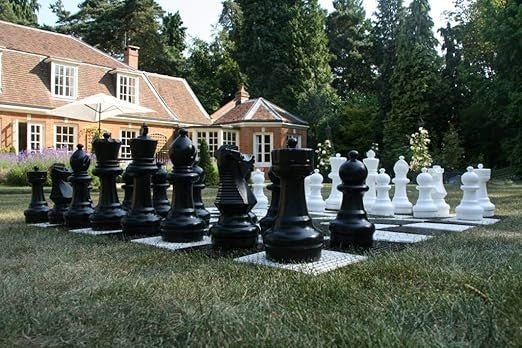 Giant Outdoor Chess Set 30cm Pieces Waterproof UV Resistant + Carry Bag - Kwikley