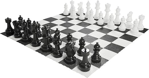 Giant Outdoor Chess Set 30cm Pieces Waterproof UV Resistant + Carry Bag - Kwikley