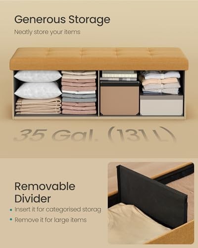 Ginger Storage Ottoman Bench 110cm Folding Seat Footstool End - of - Bed Stool - Kwikley