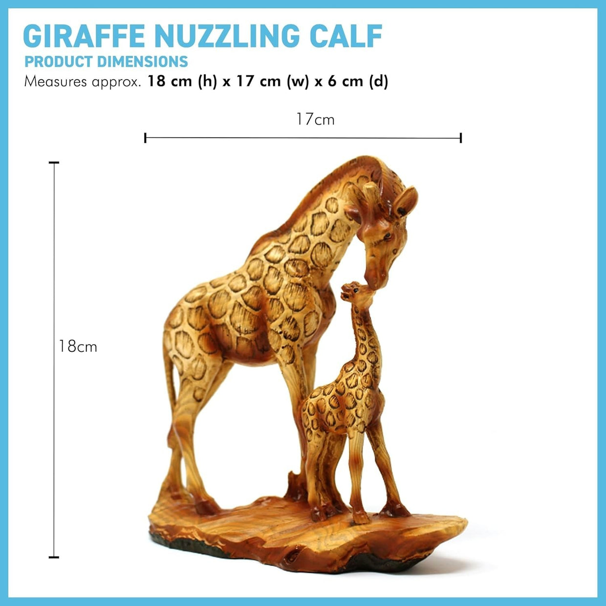 Giraffe & Calf Ornament 19cm Resin African Wildlife Figurine Rustic Home Decor - Kwikley