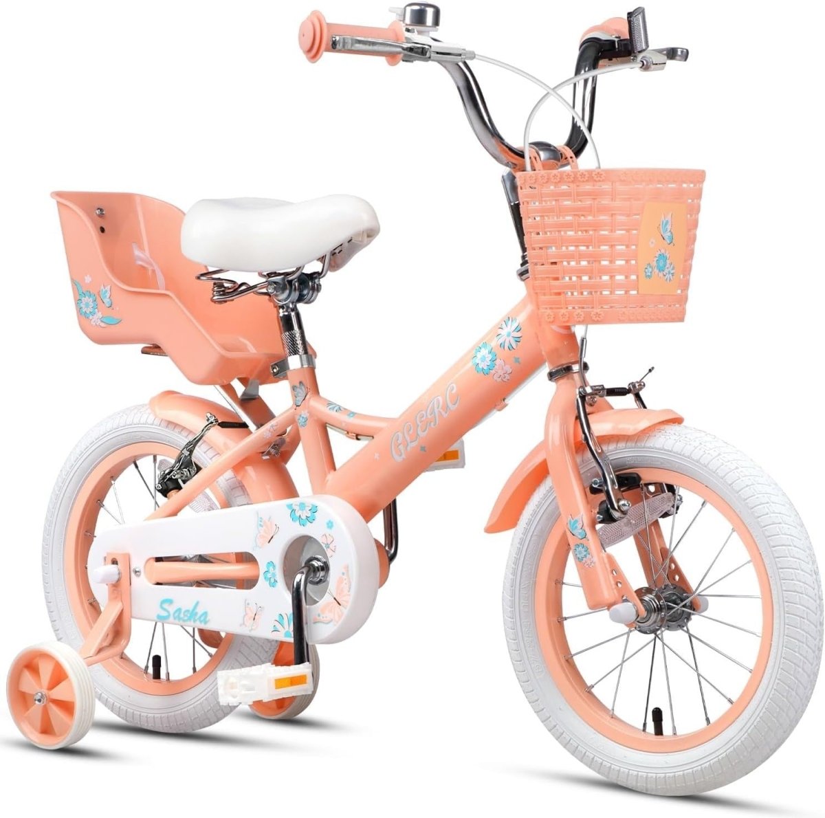 Girls Kids Bike 12 14 16 20 Inch Bicycle Basket Doll Seat Stabilisers - Kwikley
