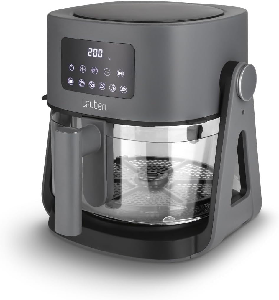 Glass Air Fryer 3 - in - 1 Grill Deep Fryer 6 Presets 360° View Low Fat - Kwikley