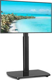 Glass Base TV Stand 32–65” Swivel Mount Height Adjustable VESA 400x400 - Kwikley