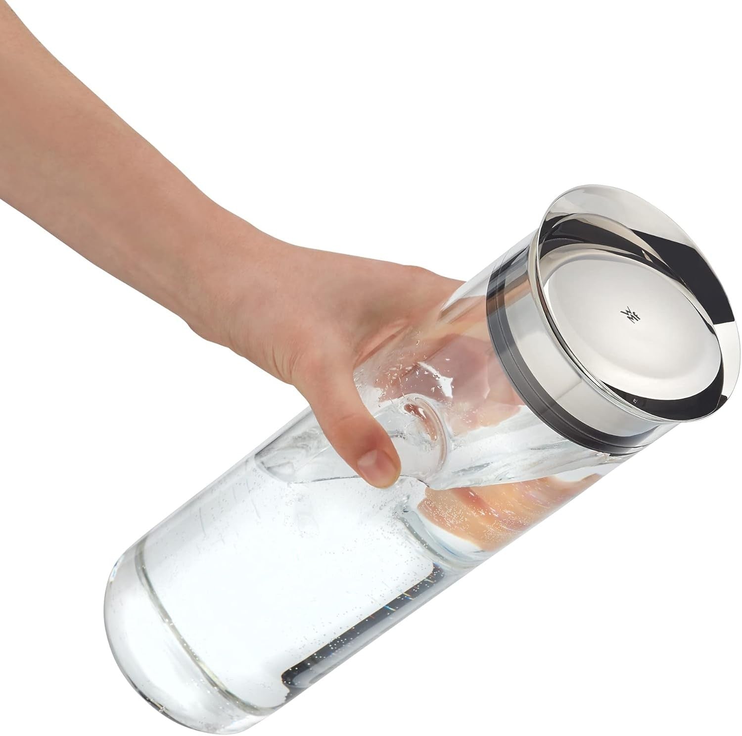 Glass Water Carafe 0.8L with Silicone Lid Lock Handle Leakproof Dishwasher Safe - Kwikley