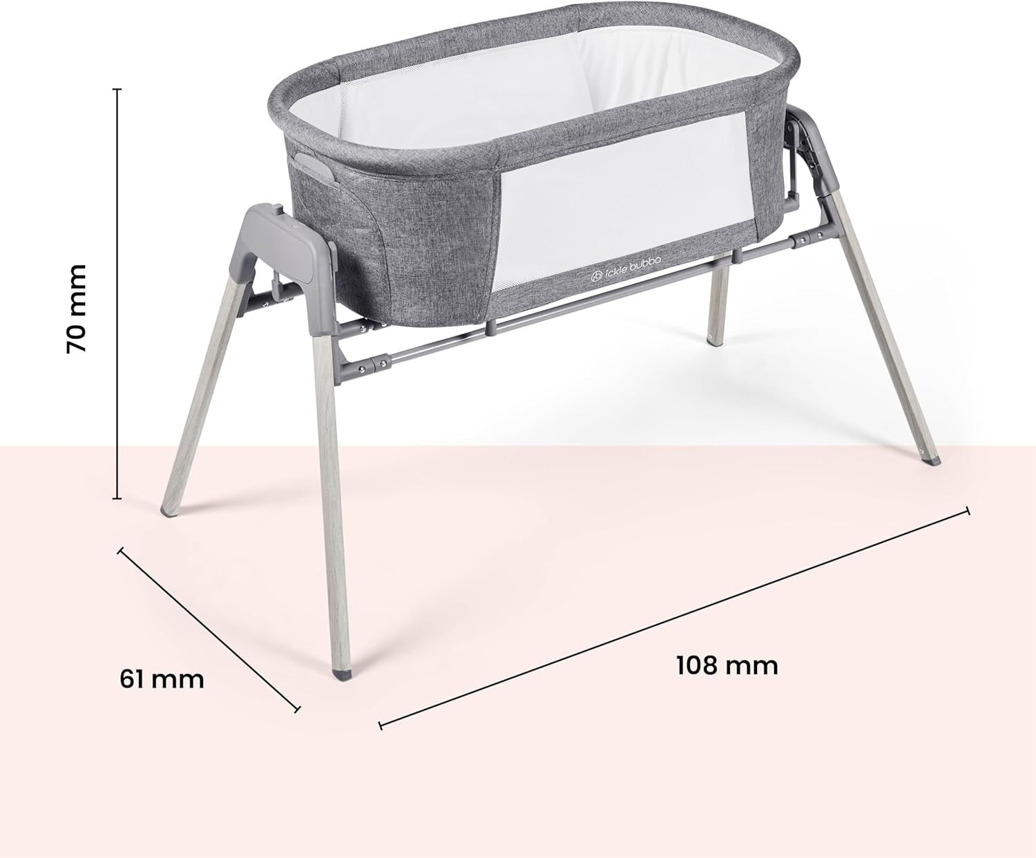 Gliding Baby Crib Bassinet Rocking & Static Cot with Mattress & Travel Bag - Kwikley