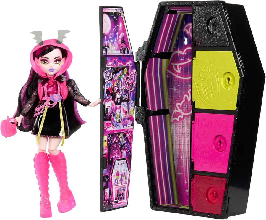 Glow Fashion Doll Locker Playset Neon Outfits 19+ Surprises - Kwikley