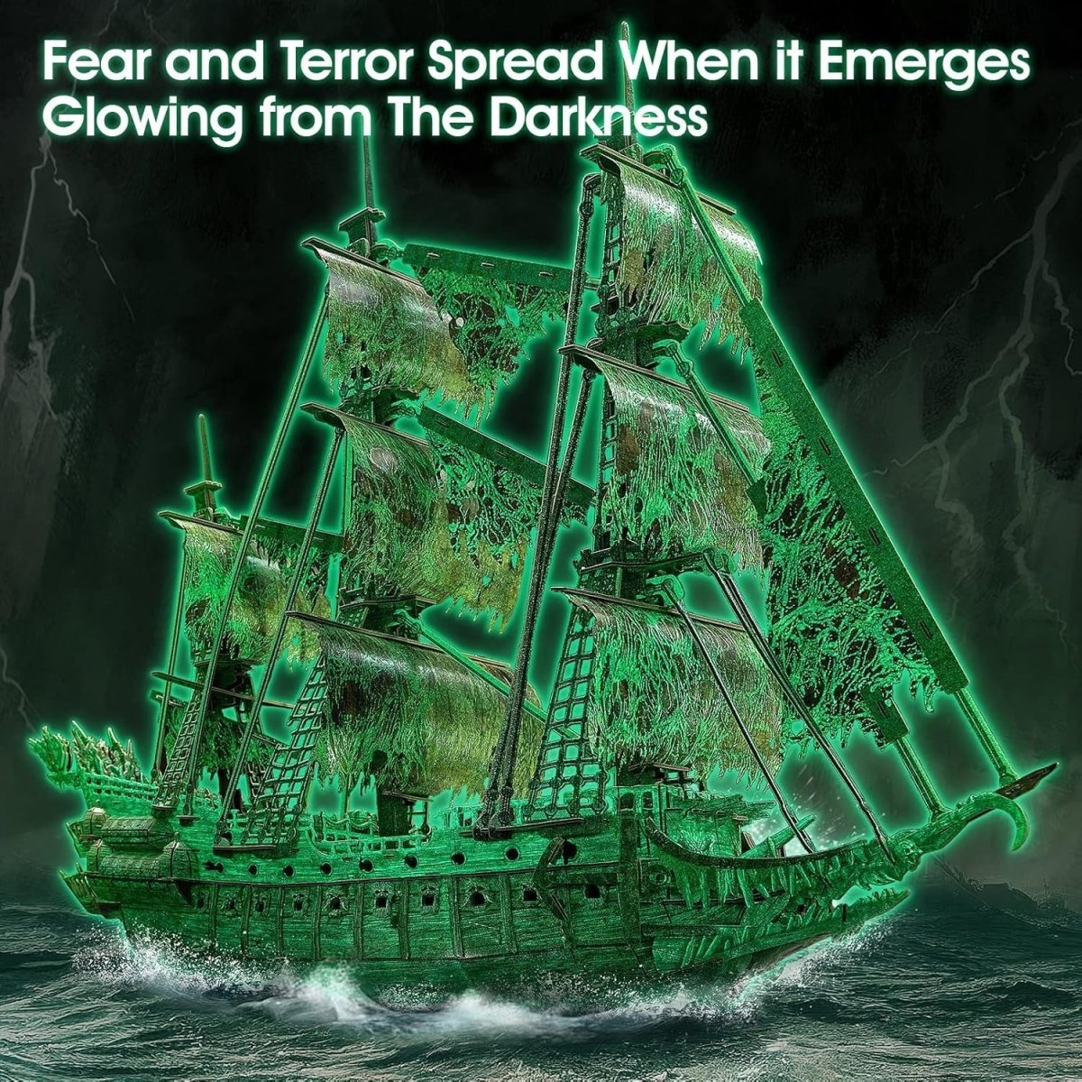 Glow in Dark Flying Dutchman 3D Pirate Ship Puzzle 360 Piece Model - Kwikley