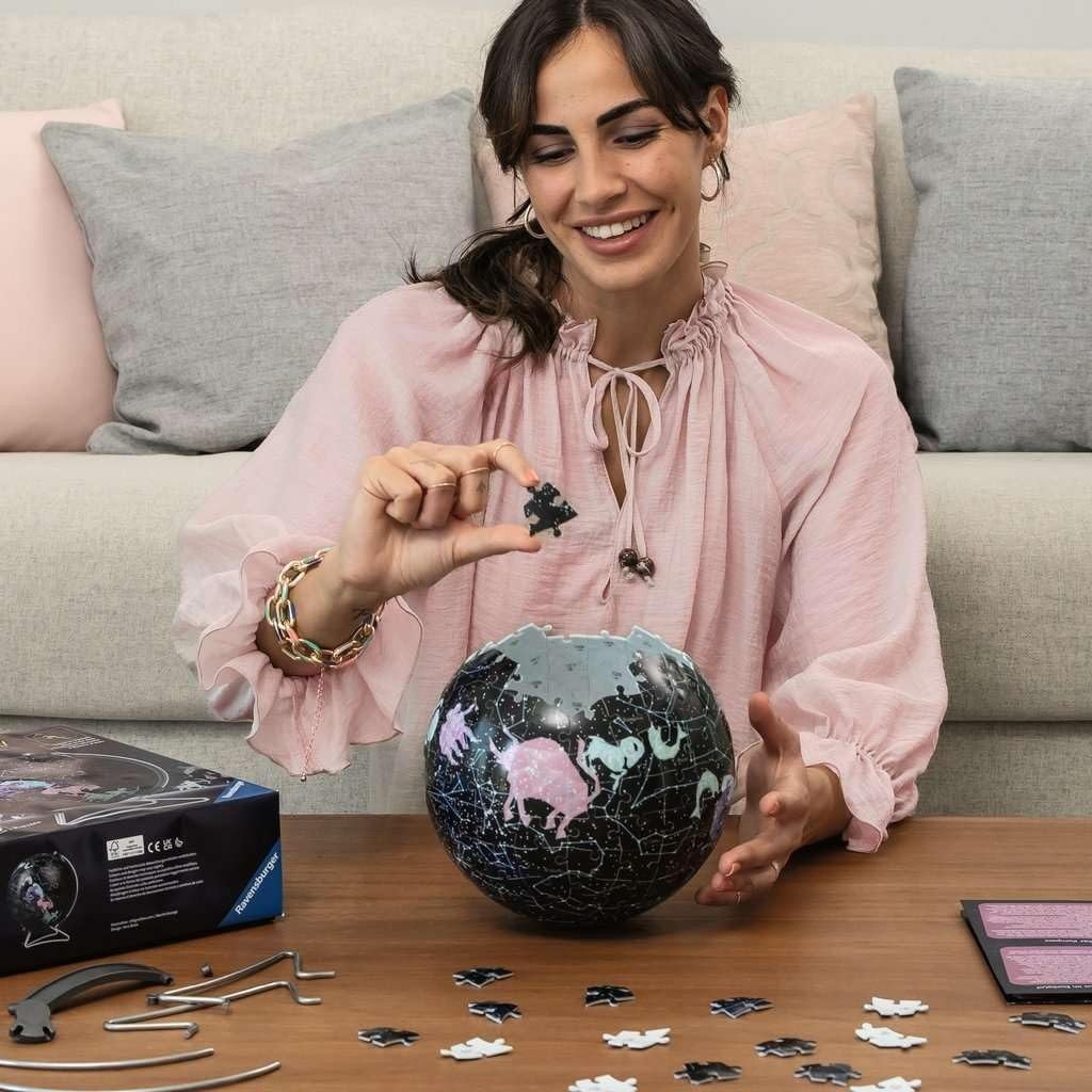 Glow in Dark Star Globe 3D Puzzle 180 Piece Space Model Kids Adults - Kwikley