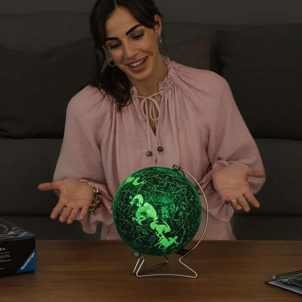 Glow in Dark Star Globe 3D Puzzle 180 Piece Space Model Kids Adults - Kwikley