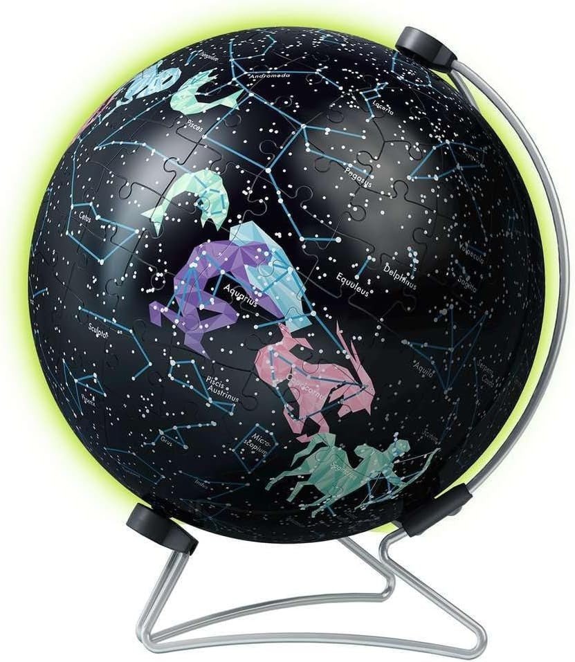 Glow in Dark Star Globe 3D Puzzle 180 Piece Space Model Kids Adults - Kwikley