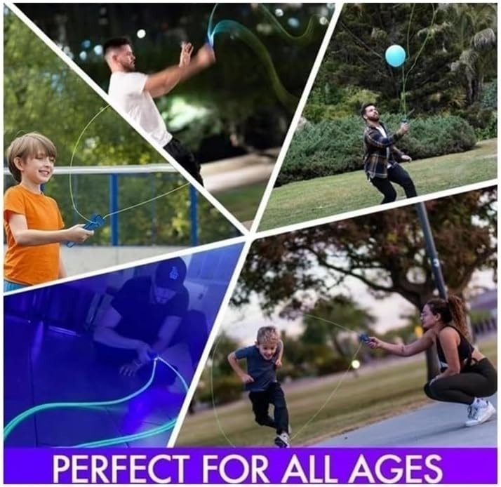 Glow Rope Launcher Fidget Adjustable Speed Luminous String Toy - Kwikley