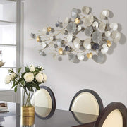 Gold 3D Metal Wall Art Sculpture Leaves Modern Home Decor 134cm - Kwikley