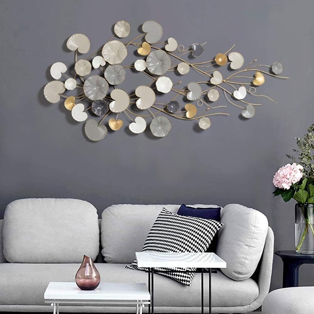 Gold 3D Metal Wall Art Sculpture Leaves Modern Home Decor 134cm - Kwikley