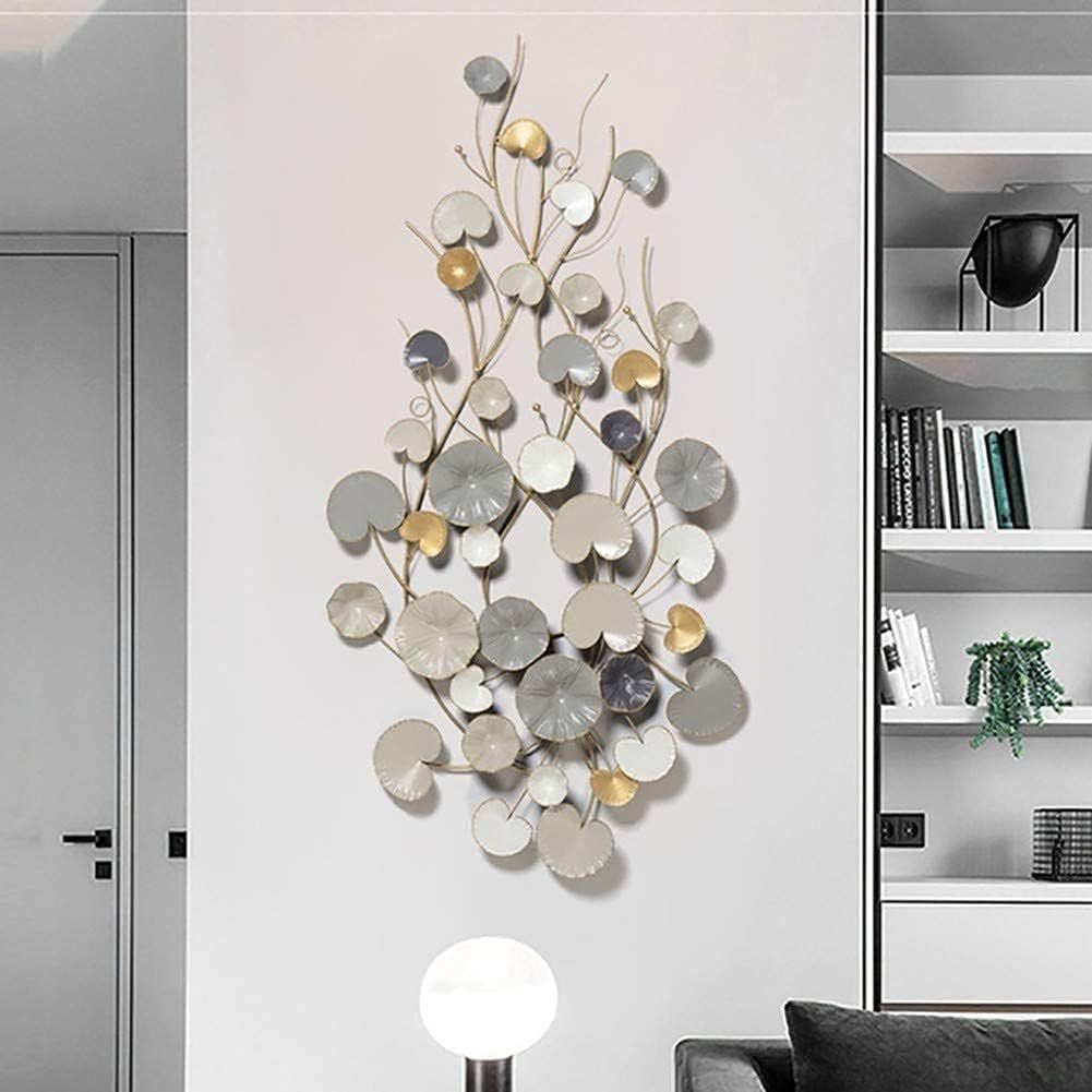 Gold 3D Metal Wall Art Sculpture Leaves Modern Home Decor 134cm - Kwikley