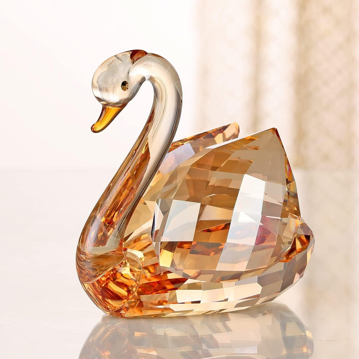 Gold Crystal Swan Pair Ornament – Luxury Wedding Anniversary Gift Home - Kwikley