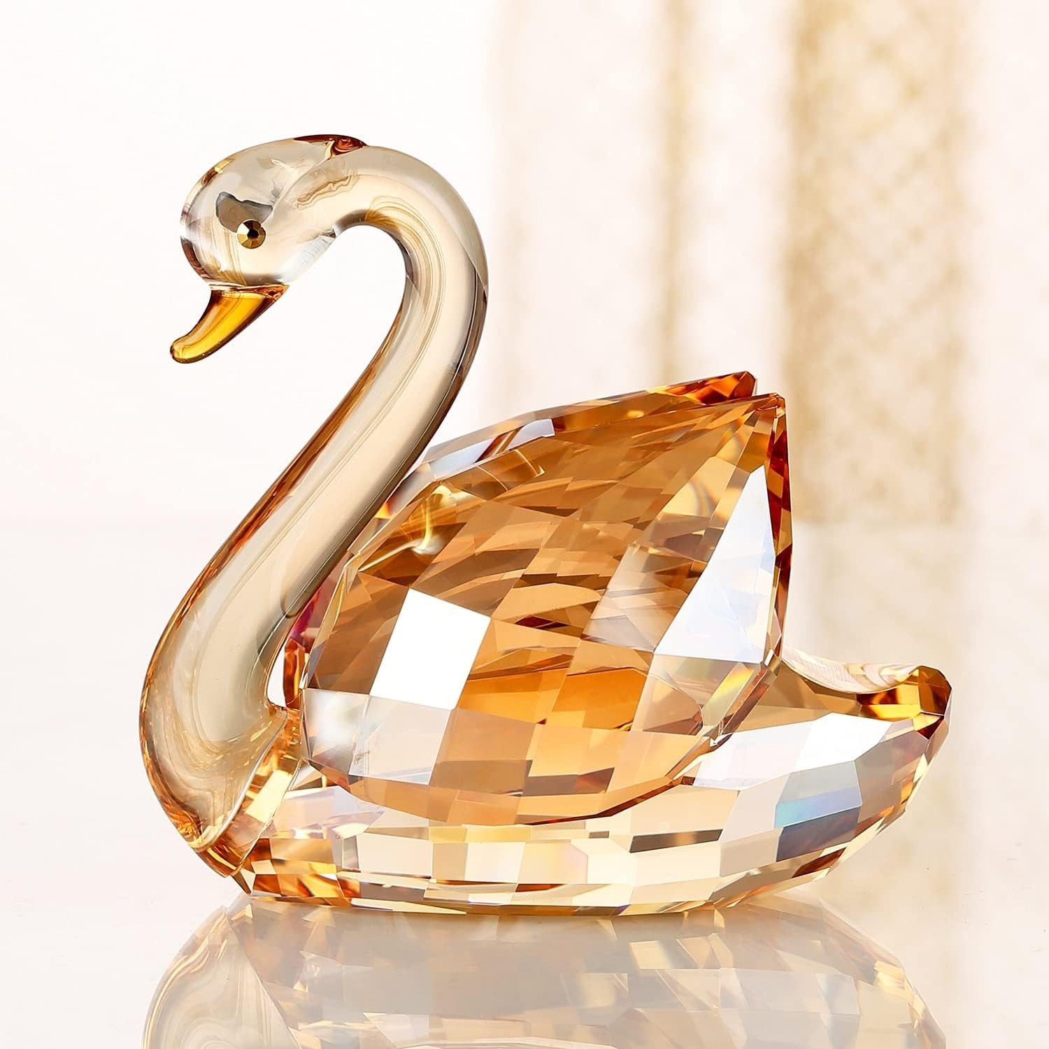 Gold Crystal Swan Pair Ornament – Luxury Wedding Anniversary Gift Home - Kwikley