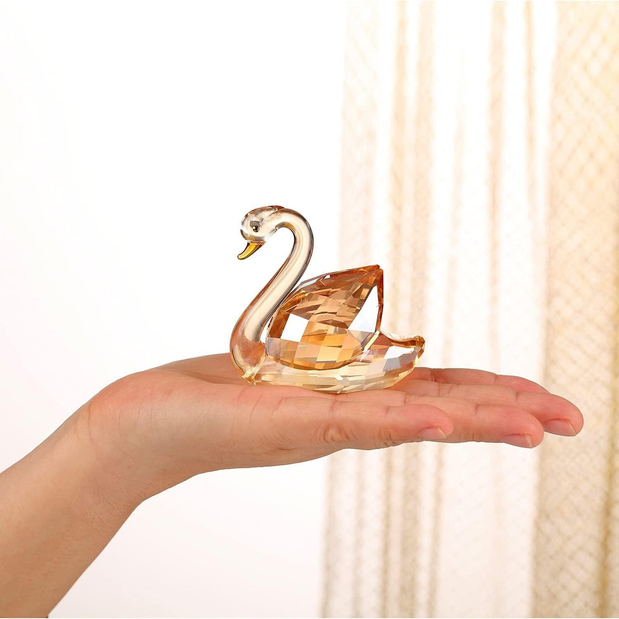 Gold Crystal Swan Pair Ornament – Luxury Wedding Anniversary Gift Home - Kwikley