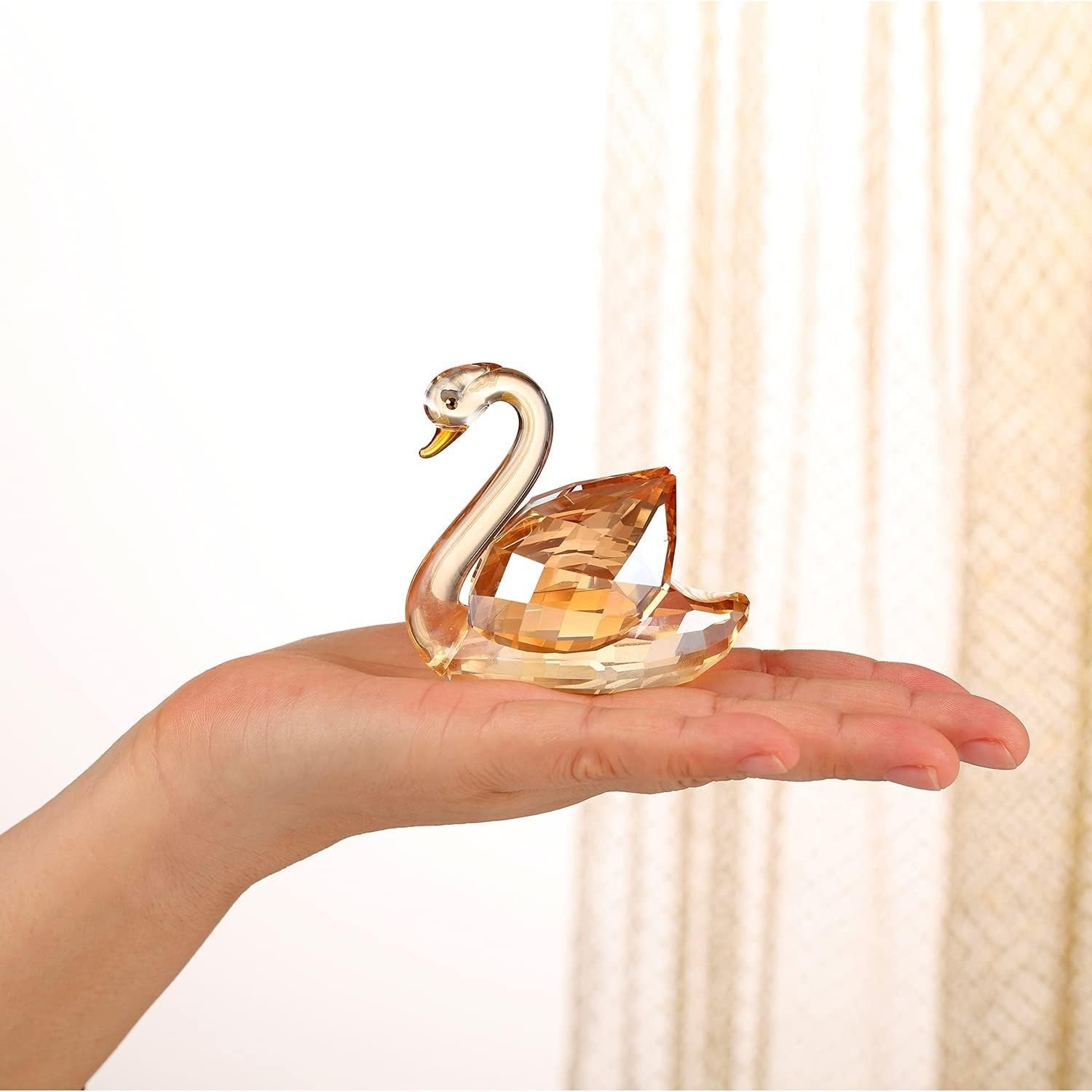 Gold Crystal Swan Pair Ornament – Luxury Wedding Anniversary Gift Home - Kwikley