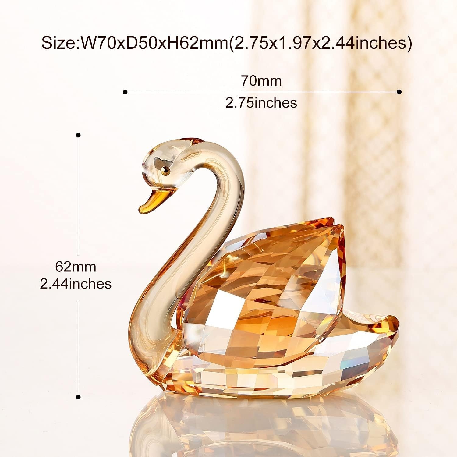 Gold Crystal Swan Pair Ornament – Luxury Wedding Anniversary Gift Home - Kwikley