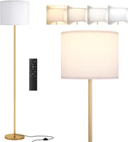 Gold Floor Lamp with Remote Dimmable Standing Lamp 153cm with 9W LED - Kwikley