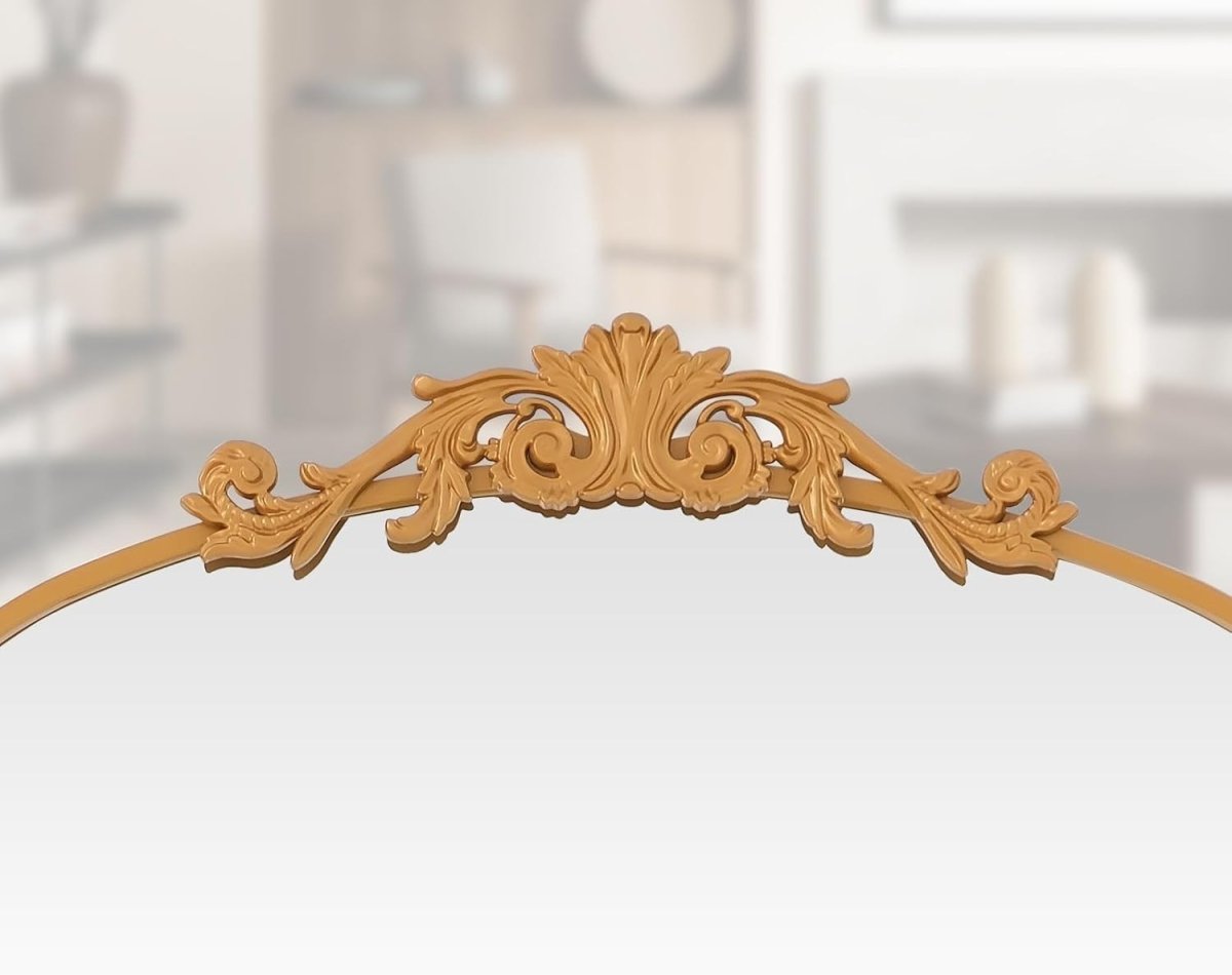 Gold Full Length Arch Mirror 161x52cm Ornate Wall Leaning Dressing Mirror - Kwikley