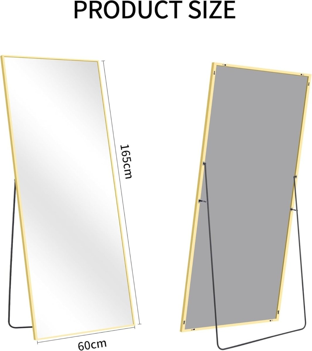 Gold Full Length Mirror 165x60cm Freestanding Wall Mount for Bedroom - Kwikley